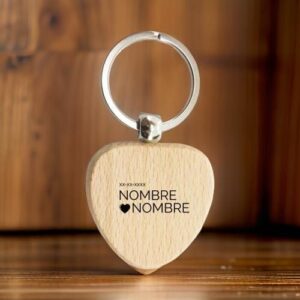 ♥ Llavero Madera Corazón Boda Personalizado ♥ Llavero Madera Corazón Boda Personalizado
