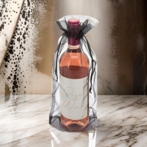 ♥ Bolsa Botella Vino Organza Boda ♥ Bolsa Botella Vino Organza Boda