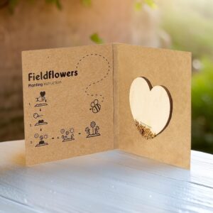♥ Tarjeta Corazón Semillas Flores Silvestres Boda ♥ Tarjeta Corazón Semillas Flores Silvestres Boda