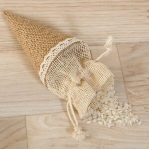 ♥ Cono Bolsa Yute Boda ♥ Cono Bolsa Yute Boda