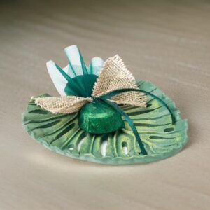 ♥ Plato Hoja Tropical 1 Bombón Boda ♥ Plato Hoja Tropical 1 Bombón Boda